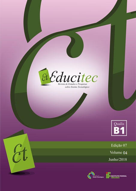 					Visualizar v. 4 n. 07 (2018): Revista de Estudos e Pesquisas sobre Ensino Tecnológico - EDUCITEC
				