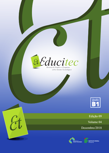 					Visualizar v. 4 n. 09 (2018): Revista de Estudos e Pesquisas sobre Ensino Tecnológico - EDUCITEC
				